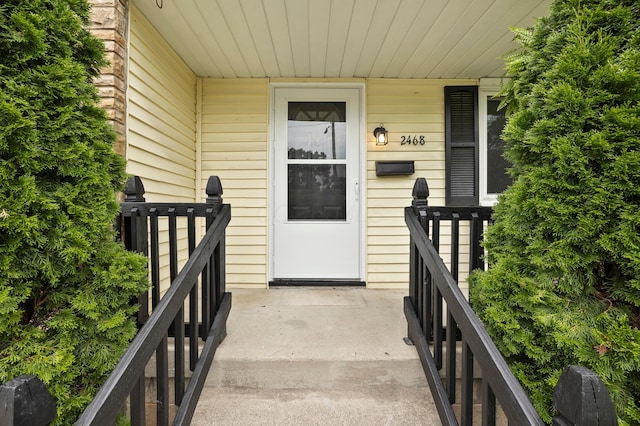2468 Spaatz Ave, Columbus, OH 43204 - doorway to property featuring covered porch
