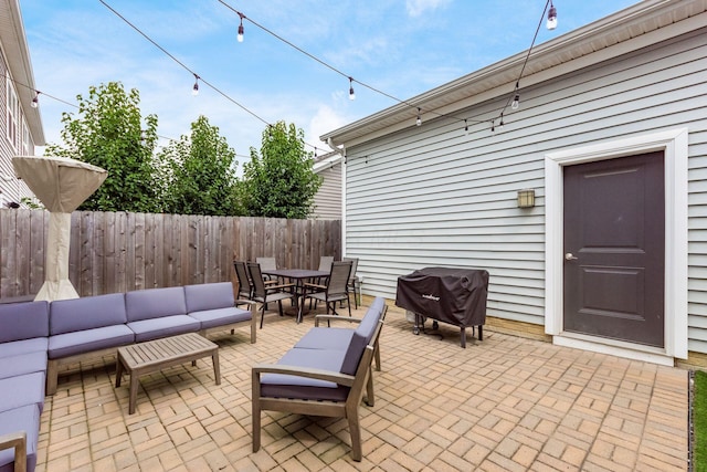 1232 N Grant Ave, Columbus, OH 43201 - view of patio with an outdoor living space, outdoor dining space, and area for grilling