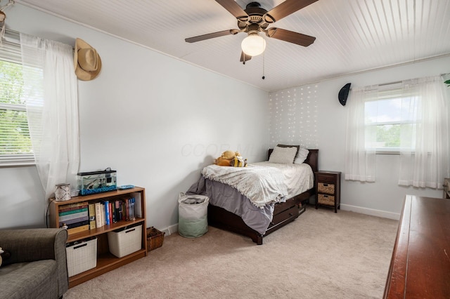 2566 Mcdaniel Ct, Grove City, OH 43123 - bedroom with light carpet and a ceiling fan