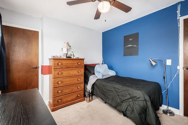 2566 Mcdaniel Ct, Grove City, OH 43123 - bedroom with light carpet and a ceiling fan