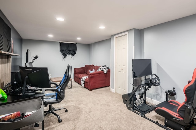 2566 Mcdaniel Ct, Grove City, OH 43123 - office area featuring carpet flooring and recessed lighting
