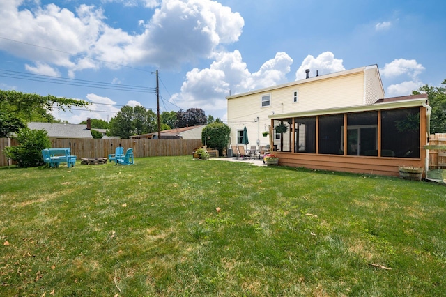 2566 Mcdaniel Ct, Grove City, OH 43123 - view of yard featuring a sunroom and a patio