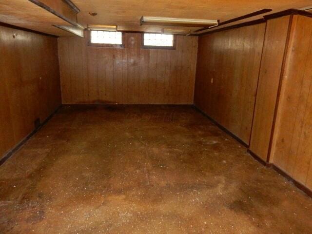 1549 Alpine Dr, Columbus, OH 43229 - below grade area featuring wooden walls