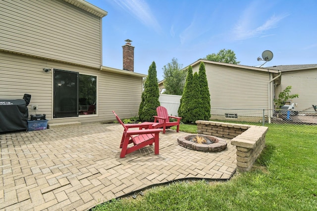 2036 Queensbridge Dr, Columbus, OH 43235 - view of patio with a fire pit