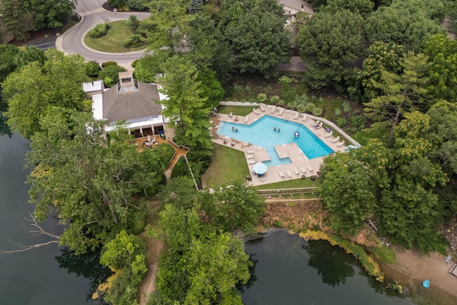 1481 Cliff Ct Unit 58-A, Columbus, OH 43204 - aerial overview of property's location featuring a pool area and a nearby body of water