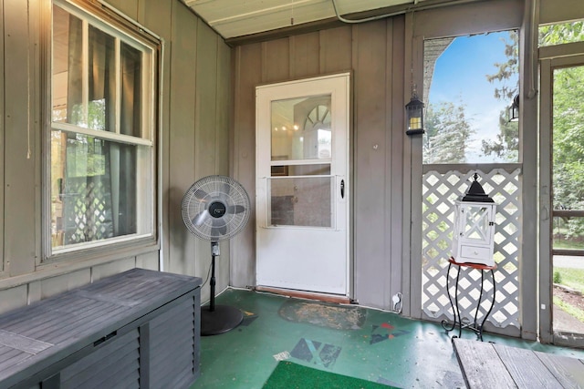 220 Robinwood Ave, Columbus, OH 43213 - doorway to property featuring board and batten siding