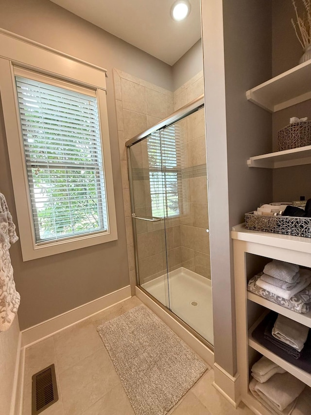 2000 Forestview Ln, Delaware, OH 43015 - bathroom with a stall shower, tile patterned floors, and recessed lighting