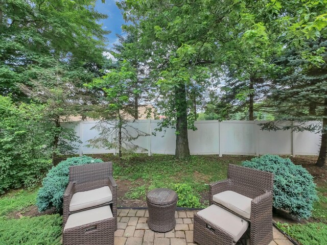 1235 Shagbark Rd, Columbus, OH 43230 - fenced backyard featuring a patio area