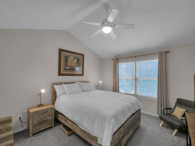 1235 Shagbark Rd, Columbus, OH 43230 - bedroom with lofted ceiling, light colored carpet, and a ceiling fan