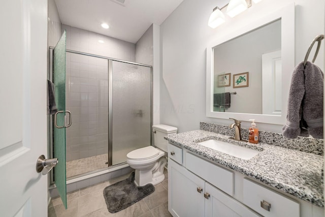 5540 Eva Loop S, Dublin, OH 43016 - full bath featuring vanity, a shower stall, and tile patterned floors