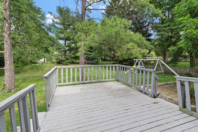 5500 Saddlebrook Dr, Columbus, OH 43221 - deck featuring view of wooded area