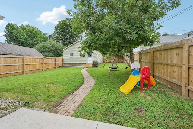 105 Marks Ave, Lancaster, OH 43130 - fenced backyard featuring entry steps and a playground