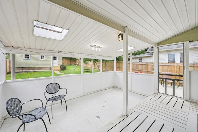 105 Marks Ave, Lancaster, OH 43130 - unfurnished sunroom featuring a skylight