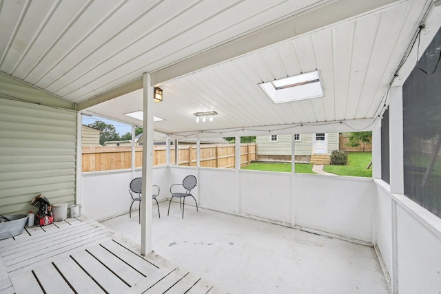 105 Marks Ave, Lancaster, OH 43130 - unfurnished sunroom featuring a skylight
