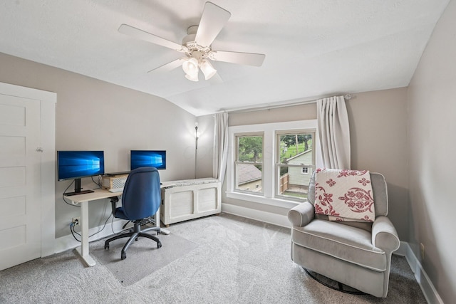105 Marks Ave, Lancaster, OH 43130 - carpeted office space featuring vaulted ceiling and ceiling fan