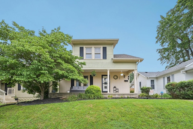 105 Marks Ave, Lancaster, OH 43130 - view of front of home featuring covered porch and a front lawn
