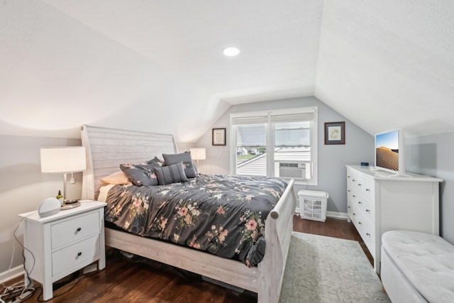 2931 Templeton Rd, Columbus, OH 43209 - bedroom featuring cooling unit, dark wood-style flooring, and lofted ceiling