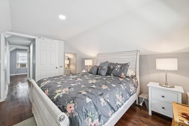 2931 Templeton Rd, Columbus, OH 43209 - bedroom with lofted ceiling, wood finished floors, cooling unit, and recessed lighting