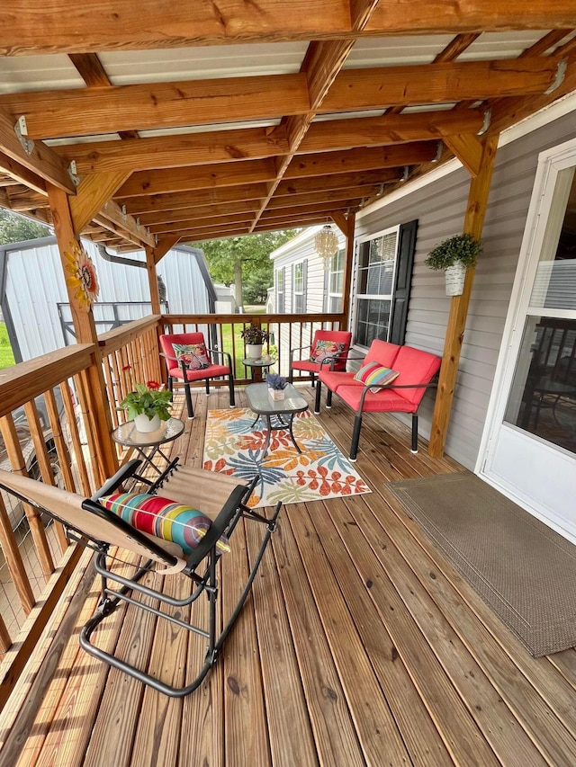 2445 Columbus-Lancaster Rd NW Unit 248Hickory, Lancaster, OH 43130 - deck with outdoor lounge area and an outdoor structure