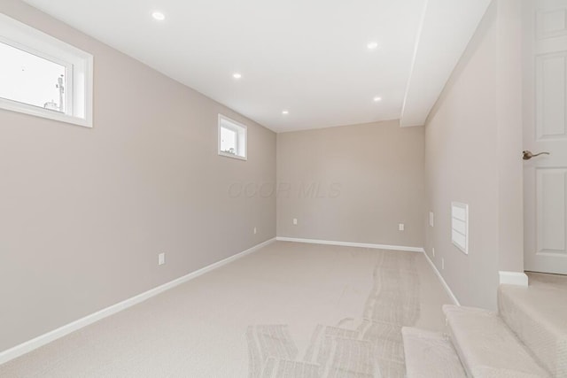 205 N Gould Rd, Columbus, OH 43209 - below grade area with recessed lighting and light carpet