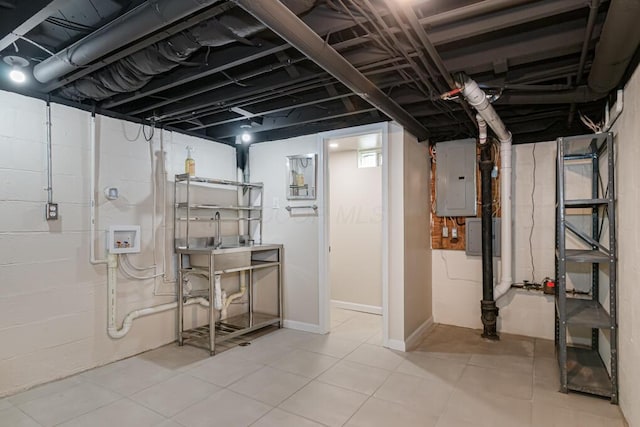 205 N Gould Rd, Columbus, OH 43209 - unfinished below grade area with electric panel