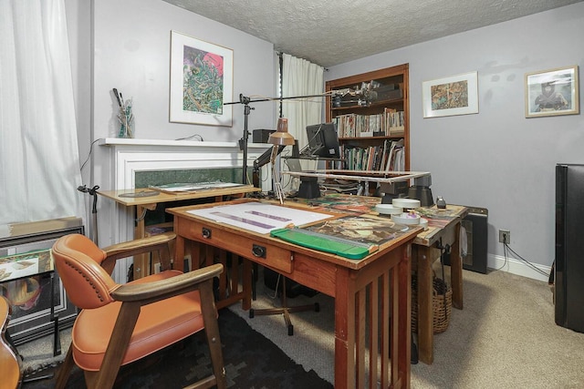 2521 Glenmawr Ave, Columbus, OH 43202 - home office featuring carpet and a textured ceiling