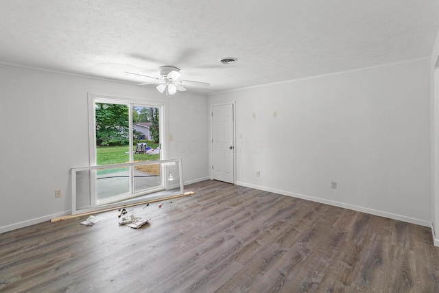 303 Rocky Fork Dr N, Columbus, OH 43230 - empty room featuring ceiling fan, wood finished floors, and a textured ceiling