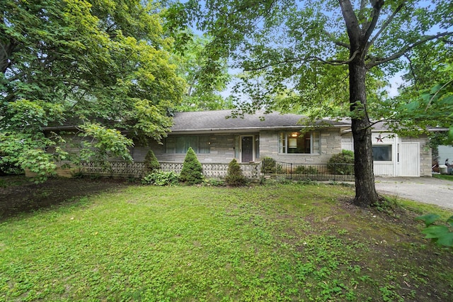 5050 Bixby Rd, Groveport, OH 43125 - ranch-style house featuring stone siding and covered porch