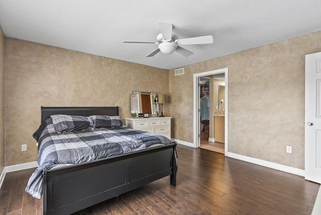 2919 Laurel Wind Blvd, Lewis Center, OH 43035 - bedroom with dark wood finished floors, a spacious closet, and ceiling fan