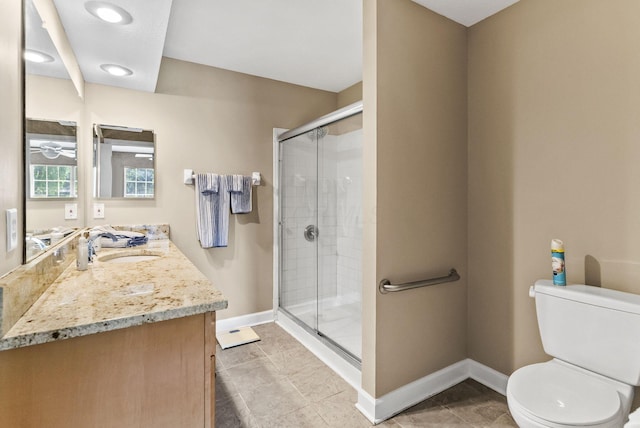 2919 Laurel Wind Blvd, Lewis Center, OH 43035 - full bathroom with vanity, a shower stall, and tile patterned flooring