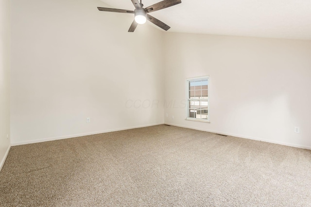 5110 Schuylkill St Unit 33-10, Columbus, OH 43220 - carpeted spare room featuring a ceiling fan and high vaulted ceiling