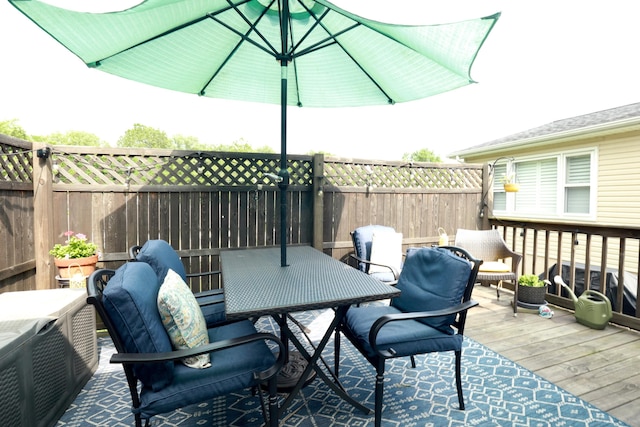 822 Rutter Ave, Lancaster, OH 43130 - wooden terrace with outdoor dining area