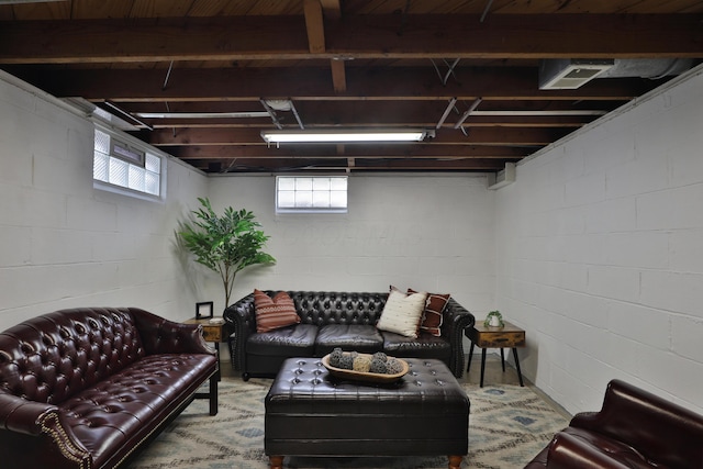 69 Morse Rd, Columbus, OH 43214 - living area featuring concrete block wall