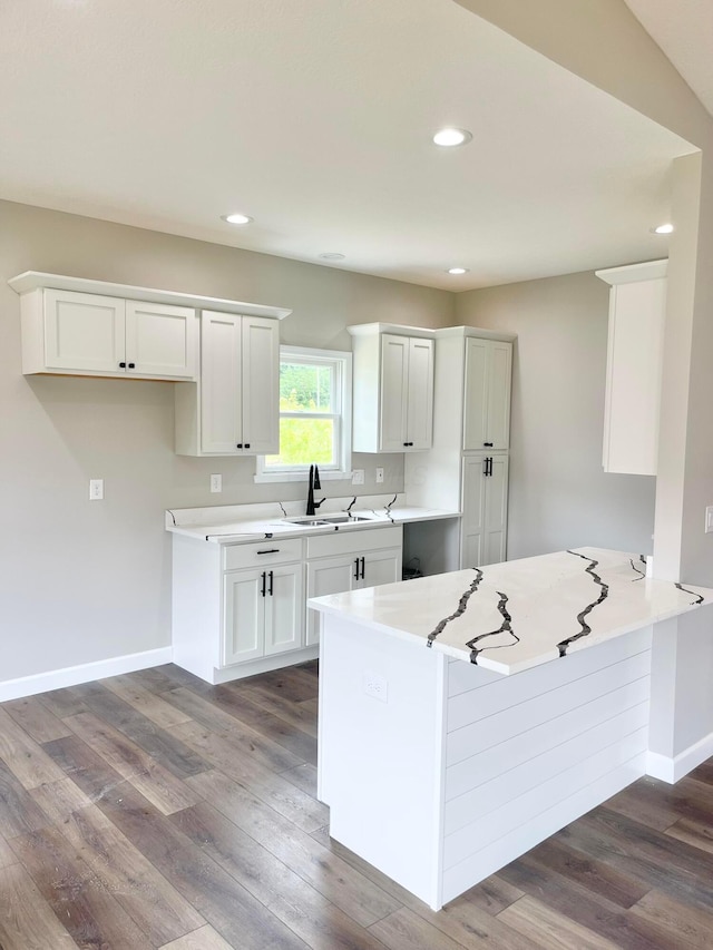32366 Lilac Ln, Logan, OH 43138 - kitchen with a peninsula, dark wood-style flooring, light countertops, and recessed lighting