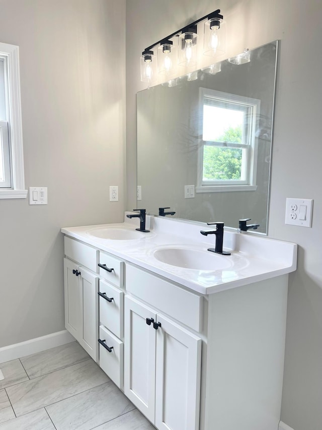 32366 Lilac Ln, Logan, OH 43138 - bathroom with double vanity and marble finish floors