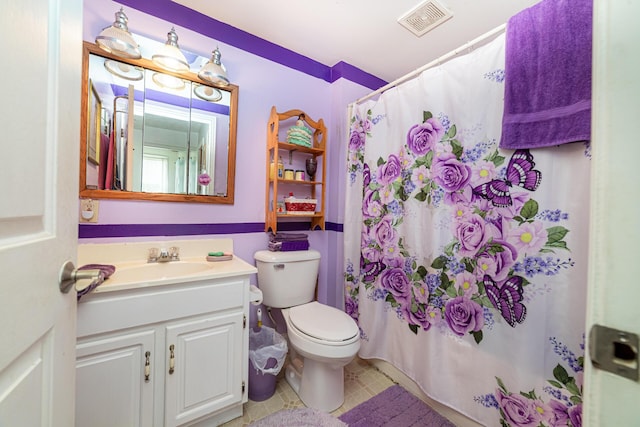 83 2nd St, Shelby, OH 44875 - bathroom featuring vanity, a shower with shower curtain, and tile patterned flooring