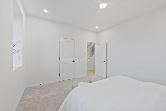 583 E Walnut St, Columbus, OH 43215 - bedroom featuring light colored carpet and recessed lighting