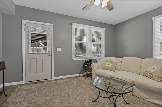 716 N Mount Pleasant Ave, Lancaster, OH 43130 - living area featuring a ceiling fan and healthy amount of natural light