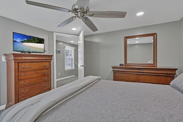 716 N Mount Pleasant Ave, Lancaster, OH 43130 - bedroom featuring recessed lighting and a ceiling fan