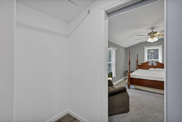 716 N Mount Pleasant Ave, Lancaster, OH 43130 - carpeted bedroom featuring vaulted ceiling and ceiling fan