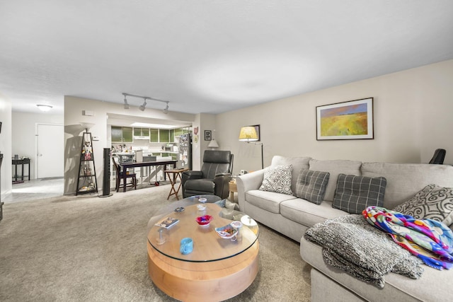 1290 Paddington Ct, Columbus, OH 43230 - carpeted living area featuring rail lighting