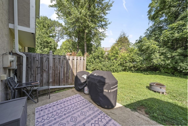 1290 Paddington Ct, Columbus, OH 43230 - view of patio with a fire pit and grilling area