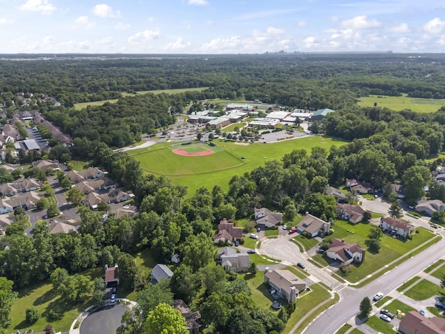 1290 Paddington Ct, Columbus, OH 43230 - aerial view of property's location featuring a heavily wooded area and nearby suburban area