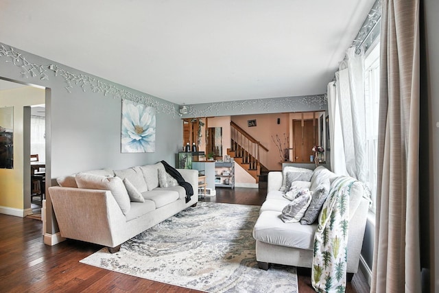 5328 Torchwood Loop E, Columbus, OH 43229 - living area with stairway and hardwood / wood-style floors