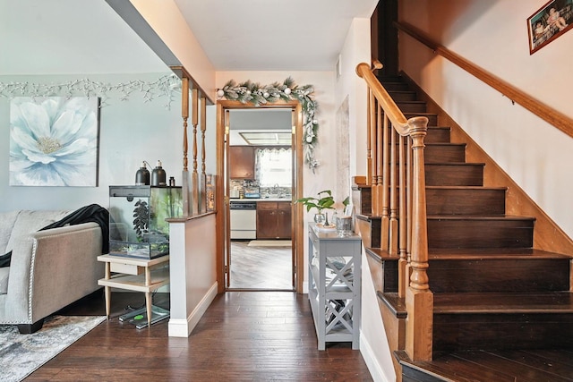 5328 Torchwood Loop E, Columbus, OH 43229 - staircase with wood finished floors