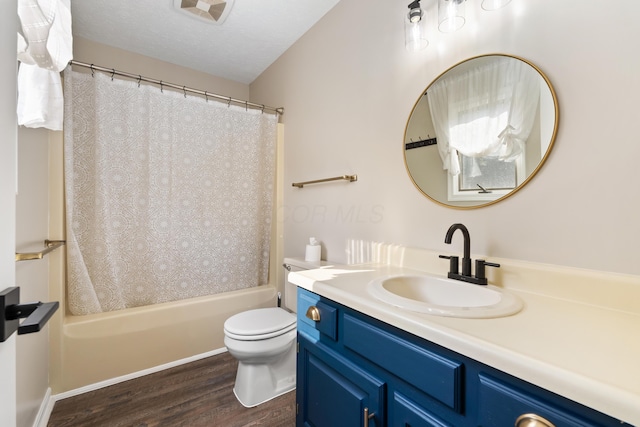 1242 Springbrook Dr, Mansfield, OH 44906 - full bathroom with wood finished floors, vanity, and shower / bath combo