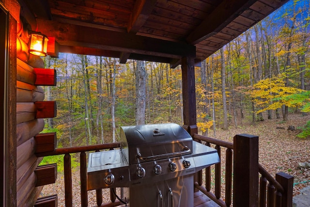 16651 Skinner Rd, Logan, OH 43138 - deck with area for grilling and a view of trees