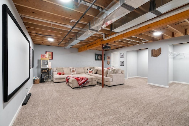 4881 Hoover Rd, Grove City, OH 43123 - cinema room featuring carpet flooring and baseboards