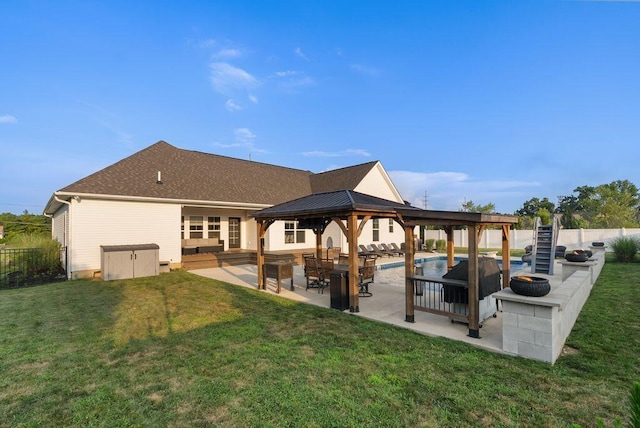 4881 Hoover Rd, Grove City, OH 43123 - back of house with a gazebo and a patio