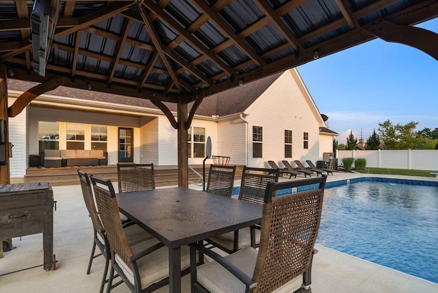 4881 Hoover Rd, Grove City, OH 43123 - view of swimming pool featuring a patio, outdoor dining area, and a gazebo